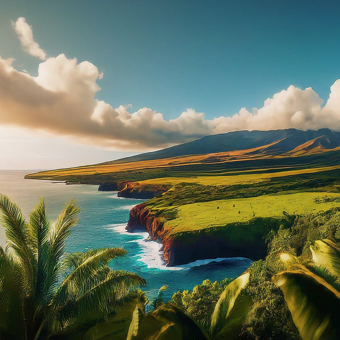 Hawaii - Maui - Hawaiian Islands - Pacific Ocean - Tropical Paradise - Digital Artwork