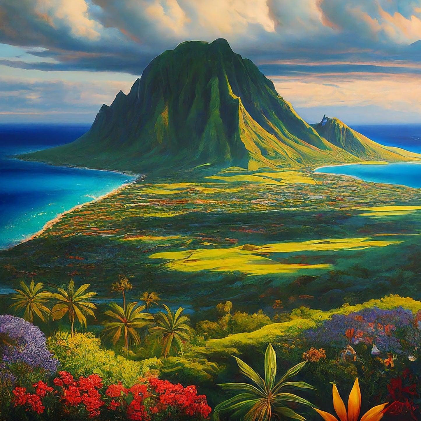 Hawaii - Maui - Hawaiian Islands - Pacific Ocean - Tropical Paradise - Digital Artwork