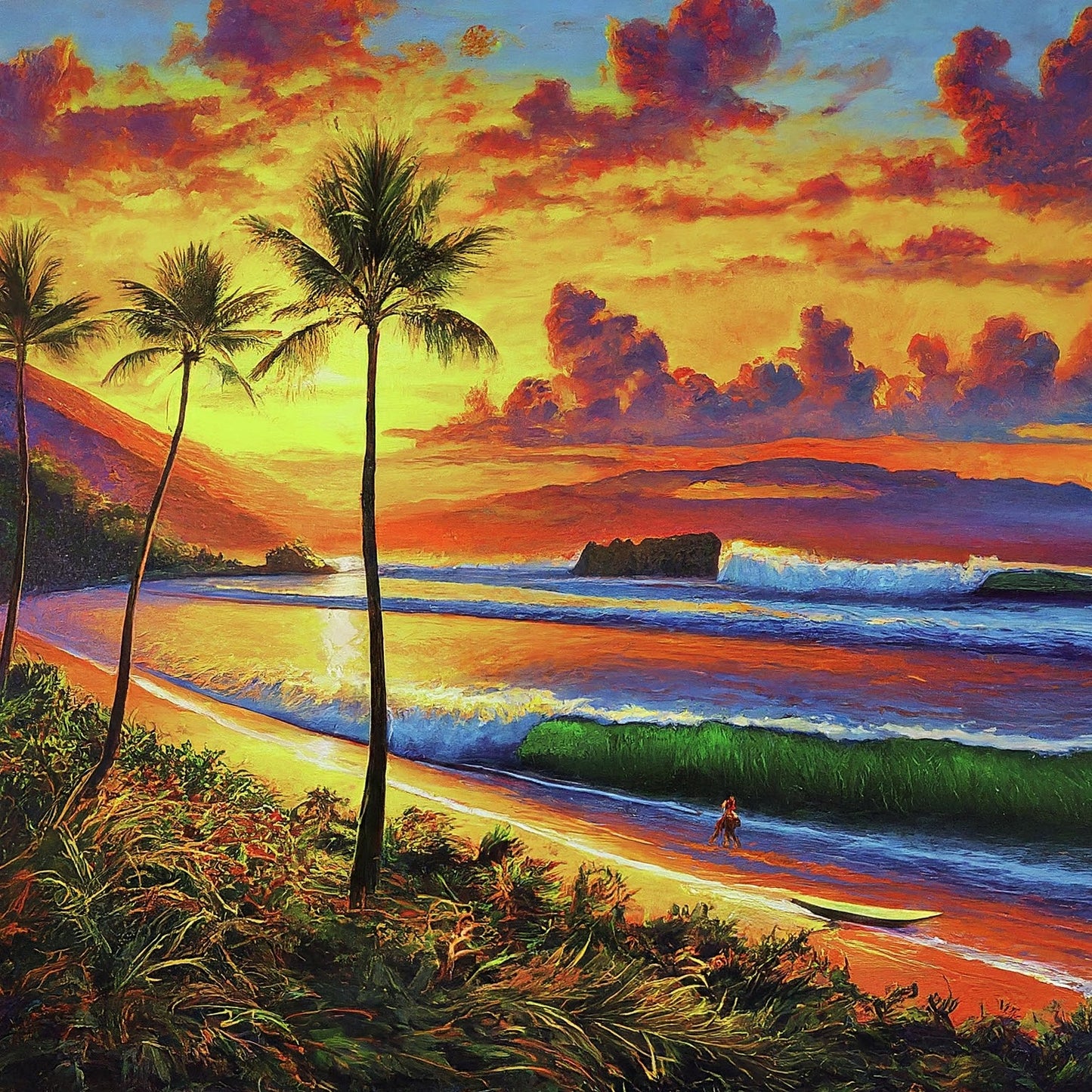 Hawaii - Maui - Hawaiian Islands - Pacific Ocean - Tropical Paradise - Digital Artwork