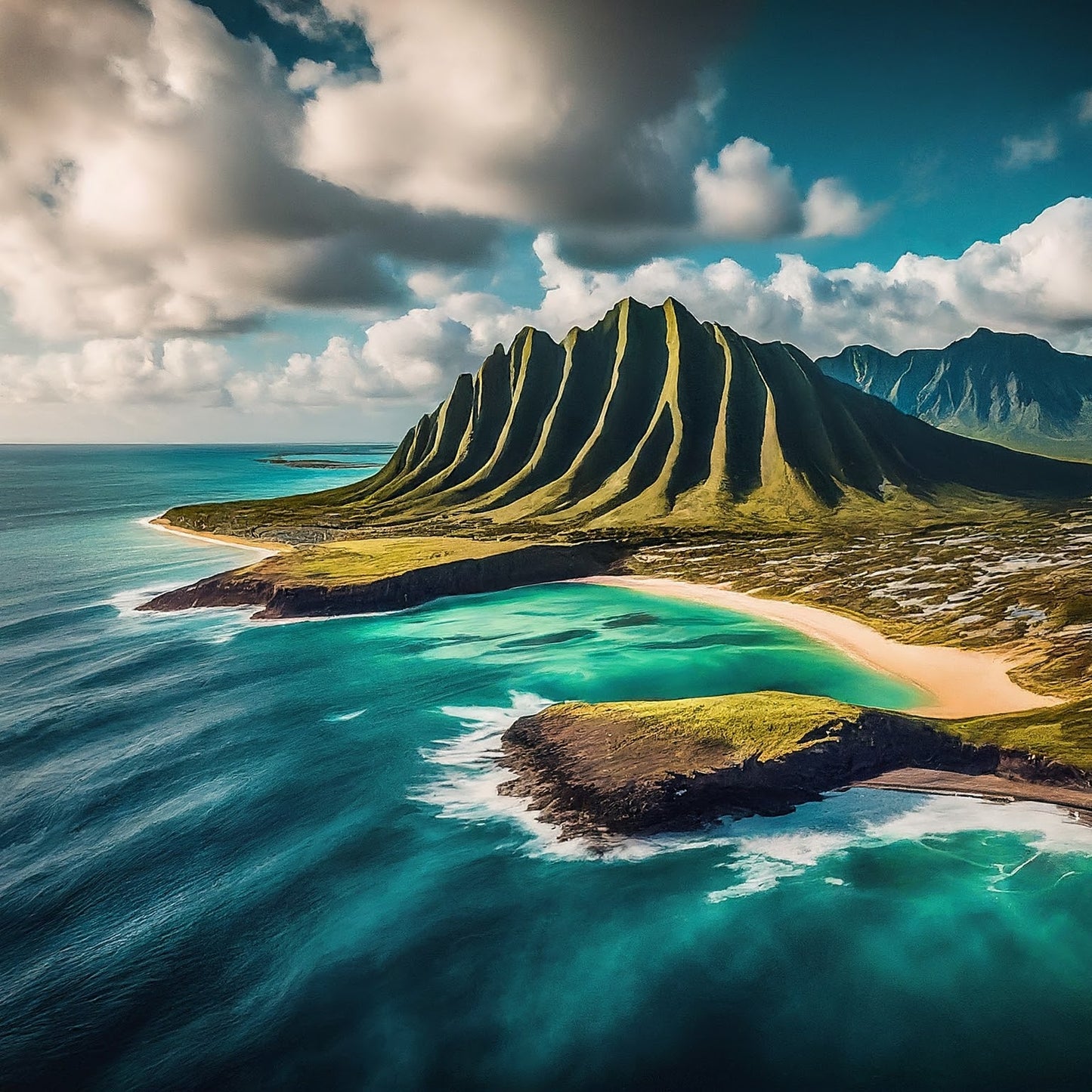 Hawaii - Oahu - Hawaiian Islands - Pacific Ocean - Tropical Paradise - Digital Artwork