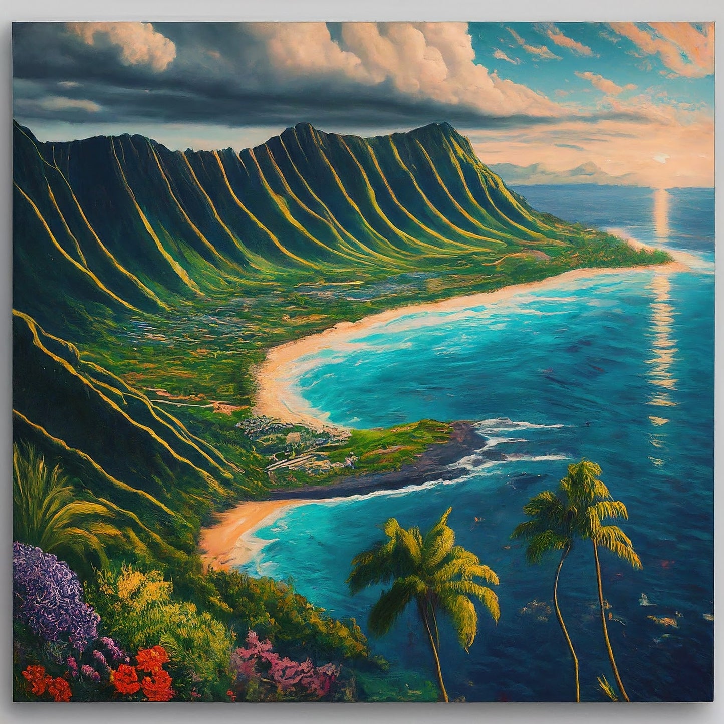 Hawaii - Oahu - Hawaiian Islands - Pacific Ocean - Tropical Paradise - Digital Artwork