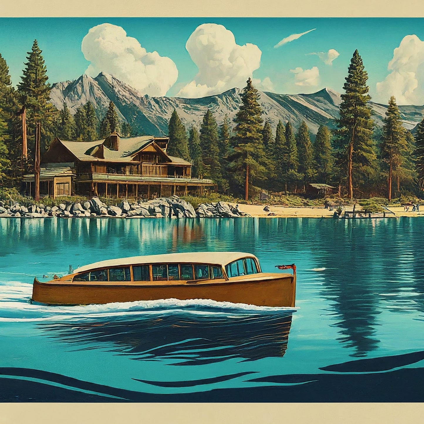 Lake Tahoe - Sierra Nevadas - California - Mountains - Nature - Digital Artwork