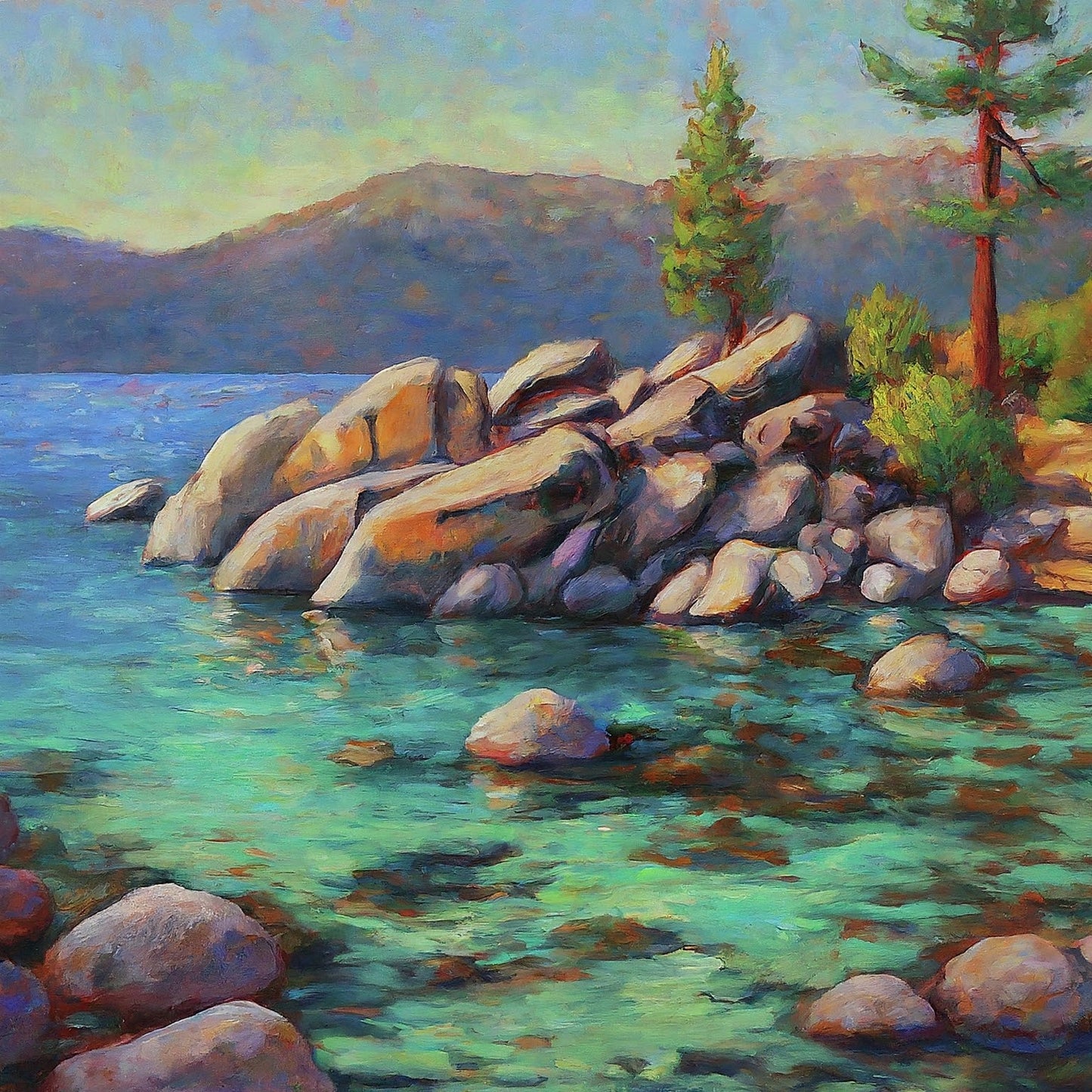 Lake Tahoe - Sierra Nevadas - California - Mountains - Nature - Digital Artwork