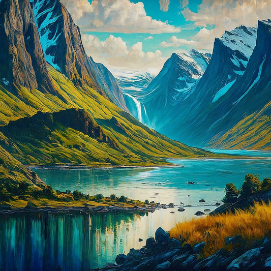 Norway - Norwegian Fjords - Scandinavian Nature - Digital Artwork