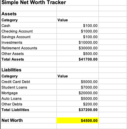 Simple Net Worth Tracker