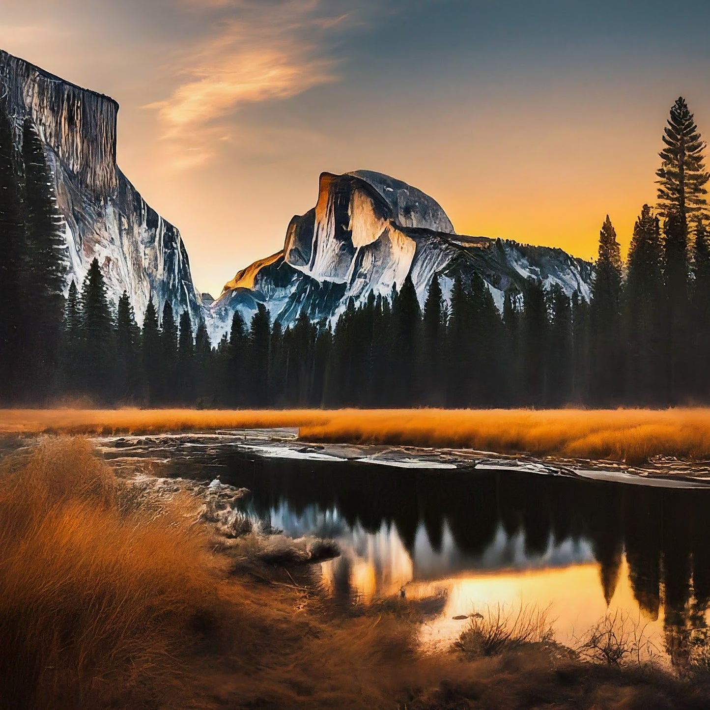 Yosemite - Half Dome - Yosemite National Park - California - Digital Artwork