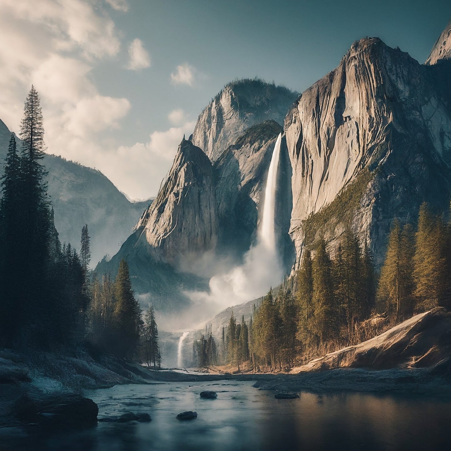 Yosemite - Yosemite Falls - Yosemite National Park - California - Digital Artwork