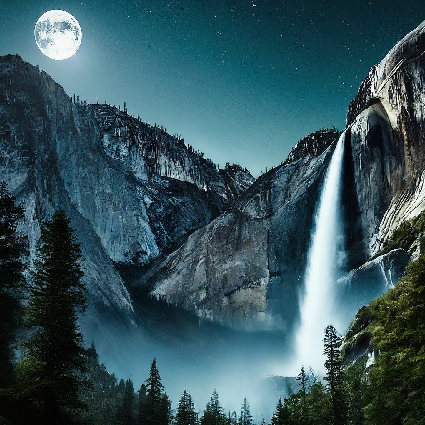 Yosemite - Yosemite Falls - Yosemite National Park - California - Digital Artwork