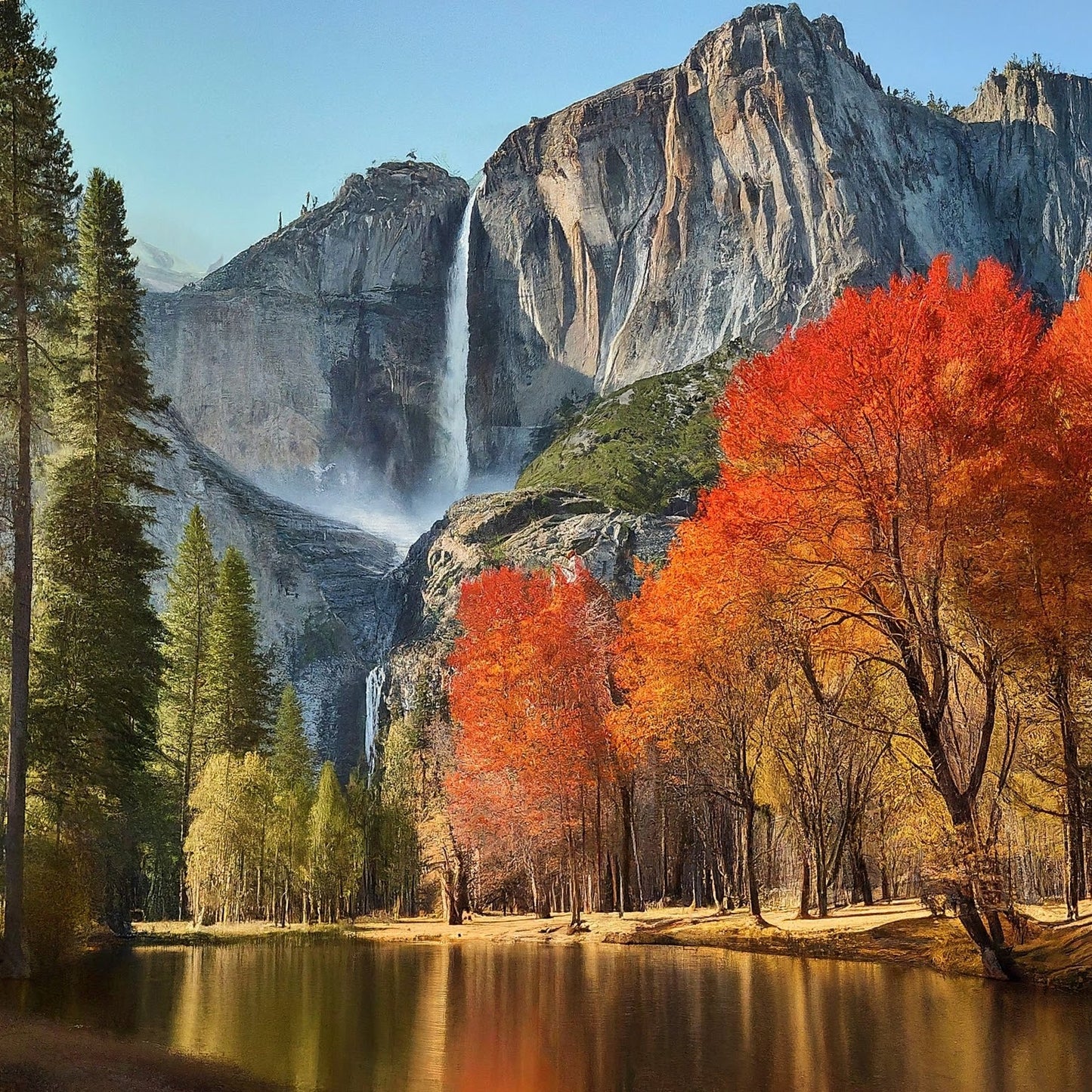 Yosemite - Yosemite Falls - Yosemite National Park - California - Digital Artwork