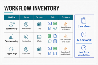 AI Workflow Audit Checklist workflow inventory worksheet preview