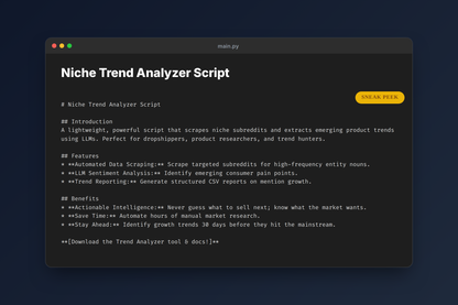 Included: Niche Trend Analyzer preview