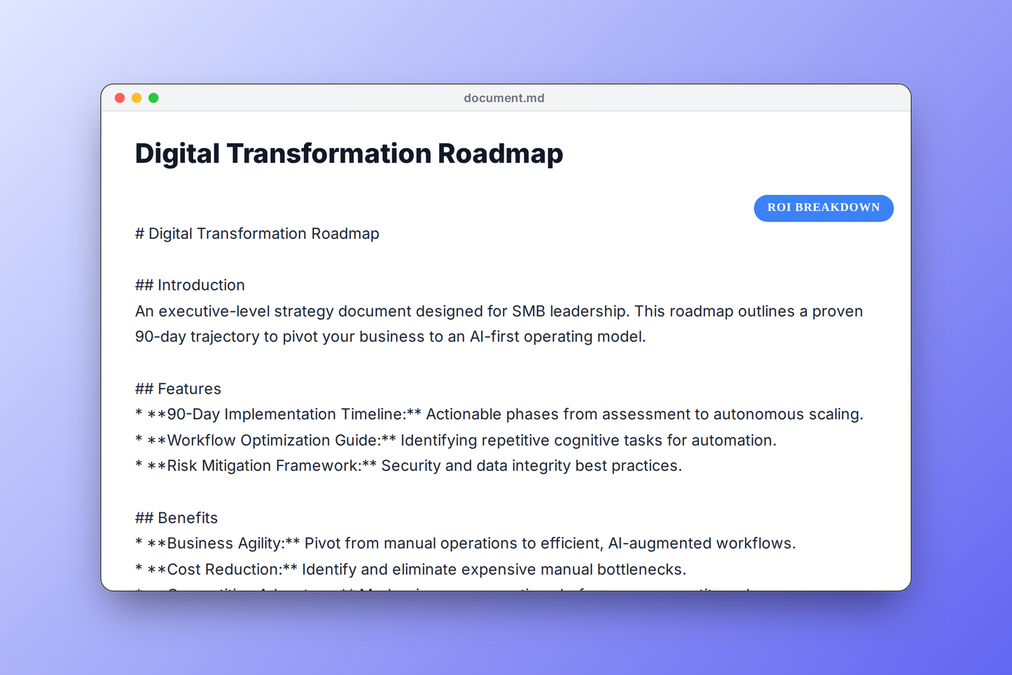 Digital Transformation Roadmap